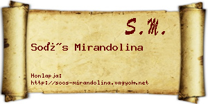 Soós Mirandolina névjegykártya